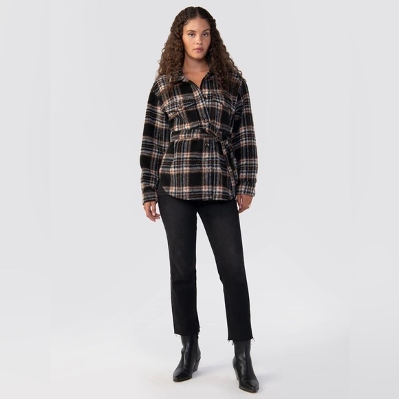 NEW SANCTUARY shay shacket in essex plaid  jacket, coat size XXL - Picture 3 of 11